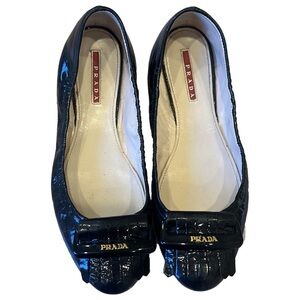 Prada Women's Glossy Black Loafers (flats)
